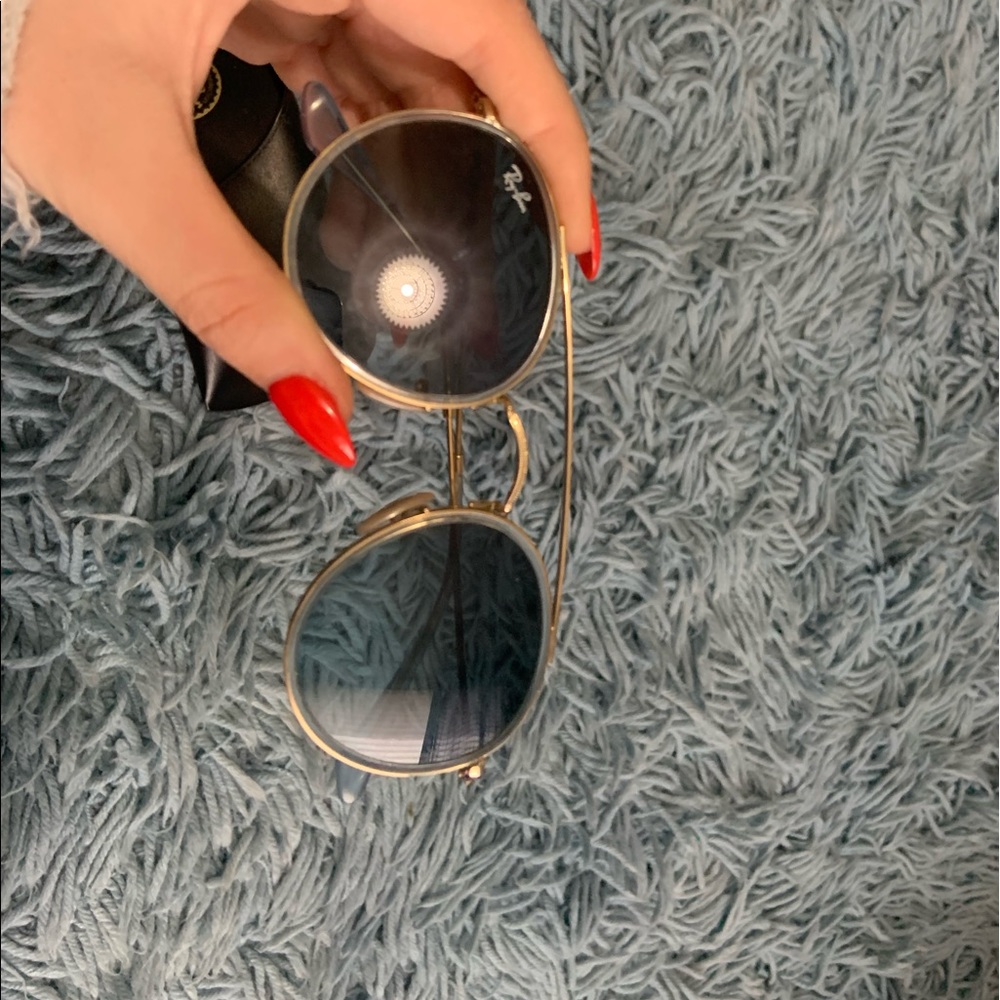 White frame blue lens ray bands with original case